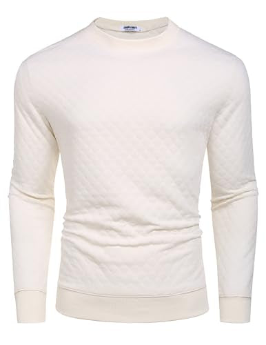 Men's Lightweight Crewneck Sweatshirt with Geometric Texture