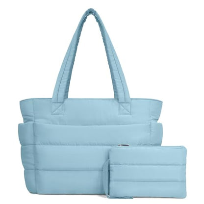 Lightweight Quilted Puffer Tote Bag for Women, Travel & Work
