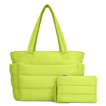 Lightweight Quilted Puffer Tote Bag for Women, Travel & Work