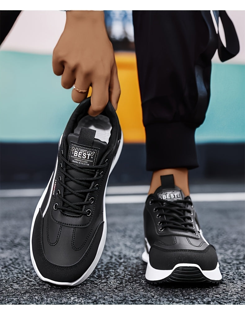 Men's Plus Size Walking Shoes, Skate Shoes, Breathable Trail Running Shoes, Travel Shoes, Trendy Versatile Low-Top Casual Sports Shoes, Fashion Sneakers, Black Knit Mesh Shoes for Spring, Summer, Autumn, All Seasons - ayq