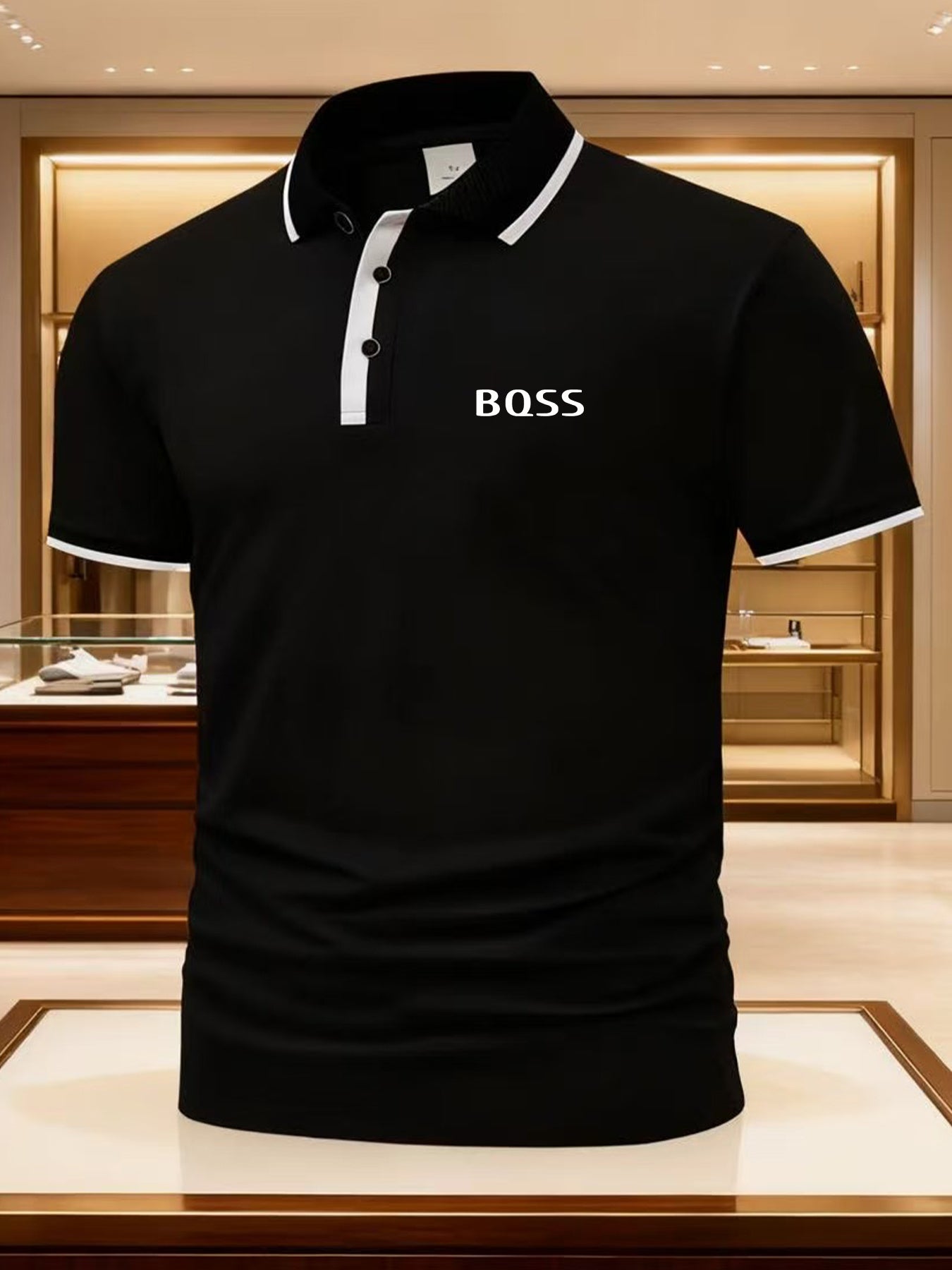 Men'S New Short Sleeve Polo Shirt With Bqss Letter Design | Casual And Business Style, Suitable For Various Occasions, Unisex, Ideal As A Gift - ayq
