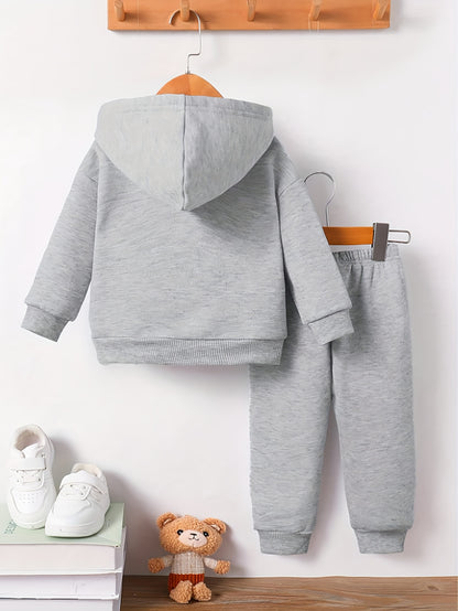 Baby Girls Leopard Print Fleece Hoodie & Pants Set