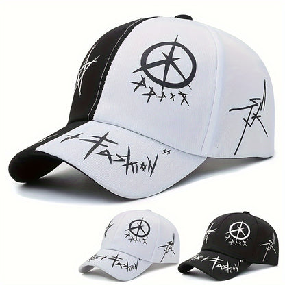 1pc Unisex Sunshade Breathable Adjustable Baseball Cap With Trendy Pattern For Outdoor Sport
