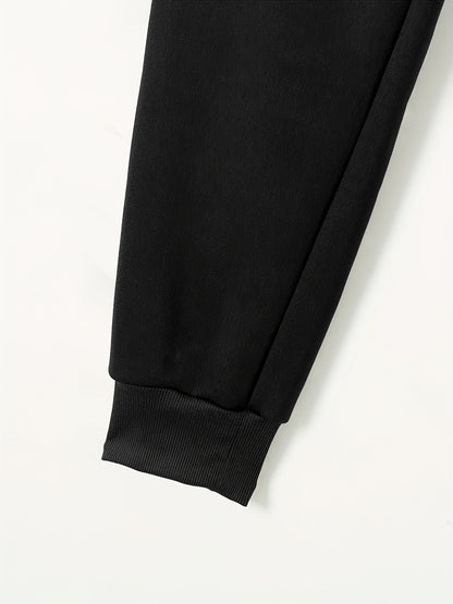 Men'S Trendy And Minimalist Triangular Striped Logo Hoodie And Sweatpants Set for Spring And Autumn, Featuring a Loose And Comfortable Design Suitable for Sports And Leisure, Machine Washable