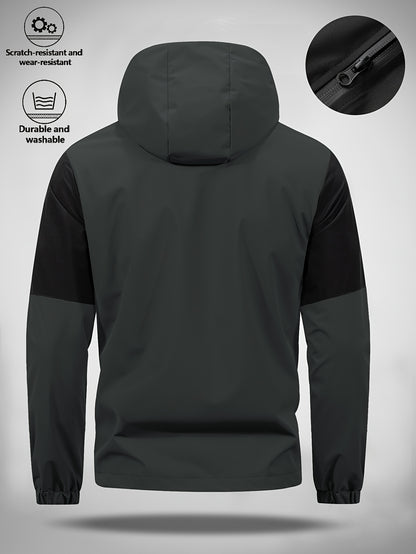 Men's Casual Softshell Hooded Jacket with Bull Logo