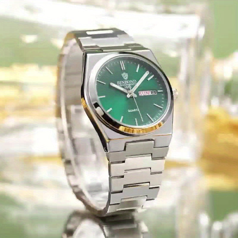 BINBOND Women'S Quartz Watch - Elegant Business & Leisure Timepiece, Stainless Steel Band, Round Zinc Alloy Case, IP67 Rating, Stopwatch Feature, Electronic Drive, Pointer Display, Durable Design for Weeks & Days, Business Ti