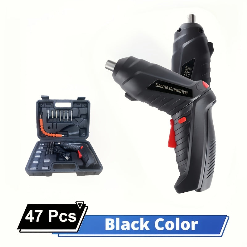 Portable Cordless Screwdriver Set, Featuring a Screw Gun And Mini Screwdriver, Designed for Electric Drill Kits. It Has an Adjustable Design, Durable Battery Life, High Torque, And Includes Various Accessories for Both Lovers