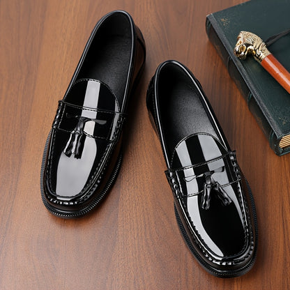 Men's Casual Slip-On Loafers Black Soft Sole Business Shoes