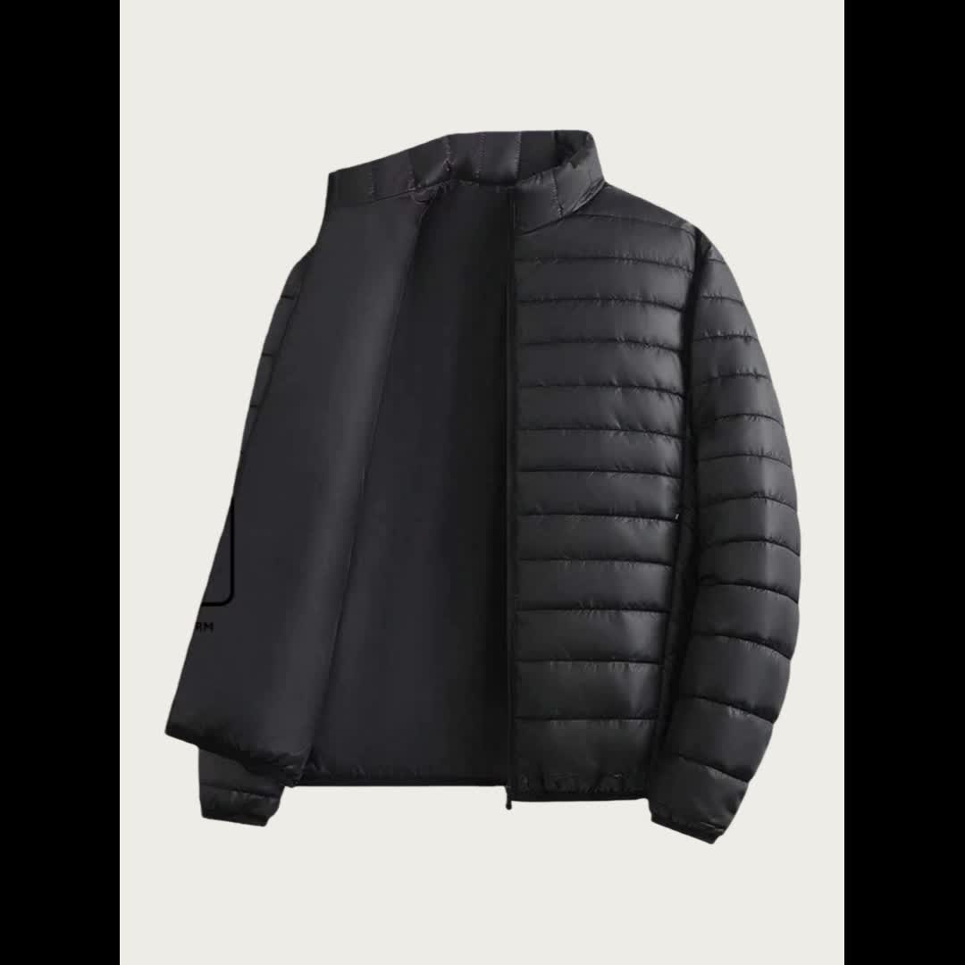 Men's Padded Coat - Men's Autumn/Winter Warm Outerwear - Men's Top - Men's Stand Collar Jacket - Men's Coat Jacket - Men's Warm Coat - Men's Overcoat - Men's Clothing - Men's Cold-Proof Coat - Autumn/Winter Coat, Solid Color, - ayq