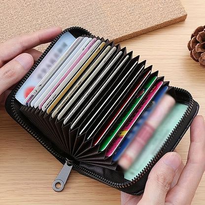 1pc Men'S Casual Faux Leather Wallet & Business Card Case, Black, Universal, PU Material, Smooth, Durable, Multi-Purpose, Large Capacity, with Multi-Card Slot, ID Card Bag, Zipper Pocket, Stylish, Safe, Anti-Degaussing, for D