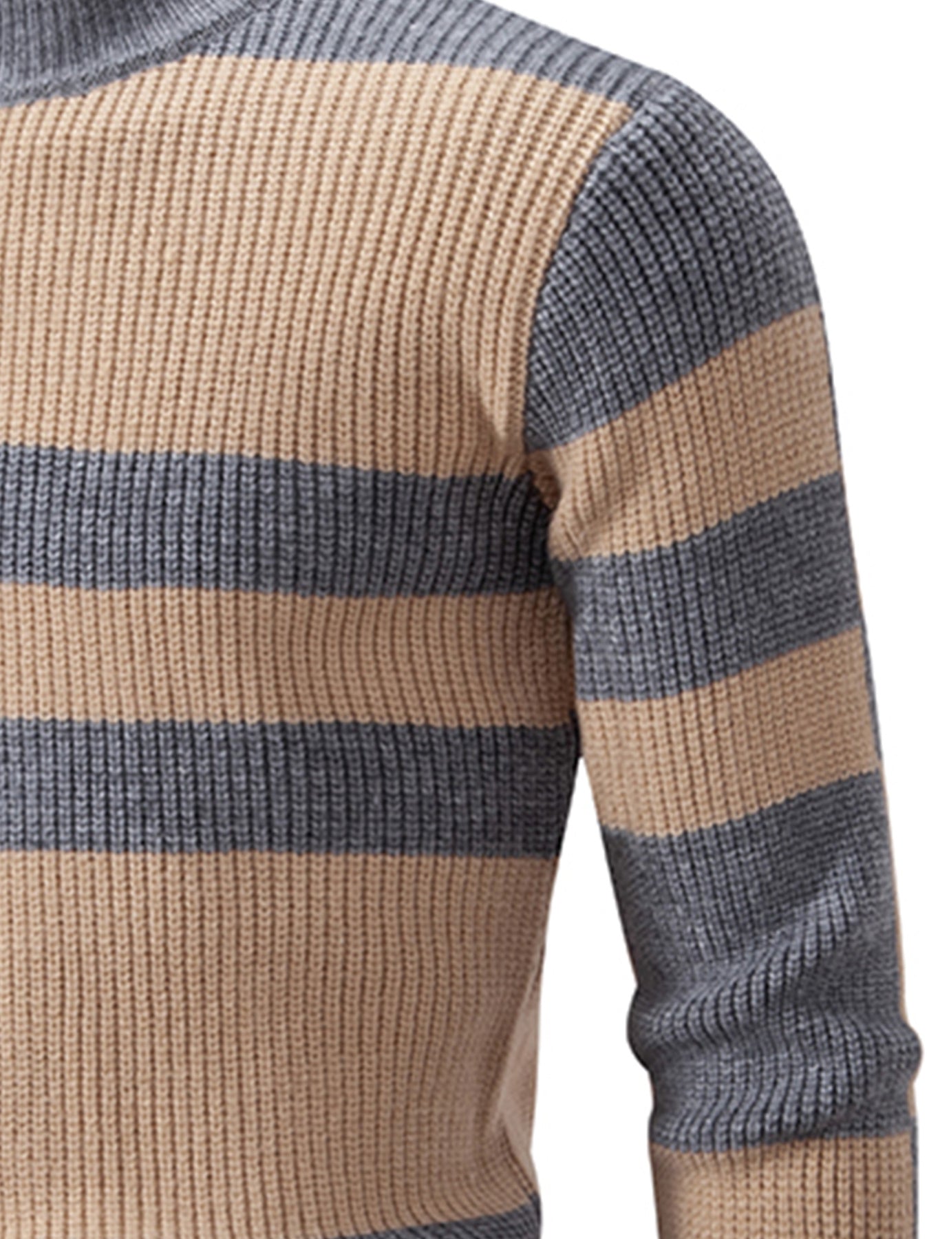 Men'S Color Block Crew Neck Sweater | Casual Style, Thick Acrylic Fabric, Regular Fit for Fall/Winter