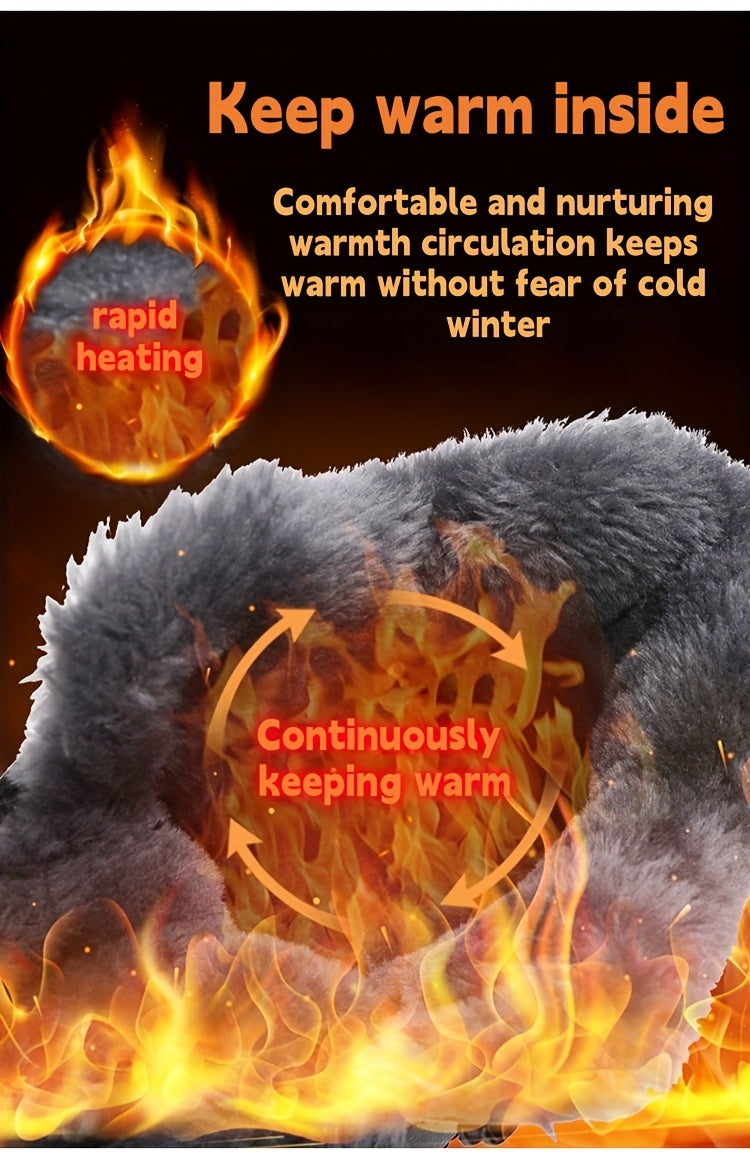 Men'S High-Top Snow Boots for Winter, Featuring Thickened Fleece for Warmth, Designed for Outdoor Activities with Slip-Resistant And Wear-Resistant Properties.