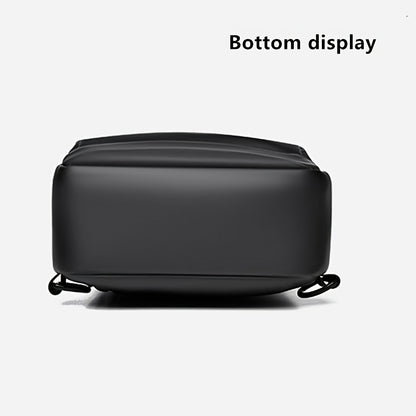 Men'S Casual Chest Bag, Faux Leather, Single Shoulder Bag, Zipper Closure, Uncharged, with Sewing Thread, Non-textile Weaving Method, No Printing, 100cm Shoulder Strap Length, for Daily Commute