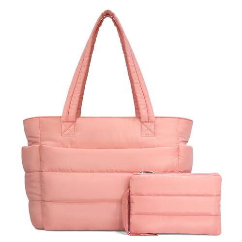 Lightweight Quilted Puffer Tote Bag for Women, Travel & Work