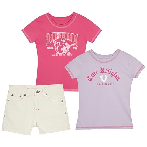 Girls Denim Shorts and Graphic Tee Set for Summer Style