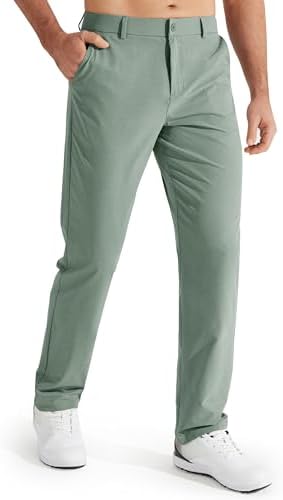 Men's Stretch Golf Pants Lightweight Casual Work Trousers