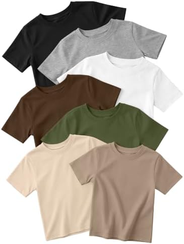 7-Pack Toddler Boys' Cotton Crewneck Tees
