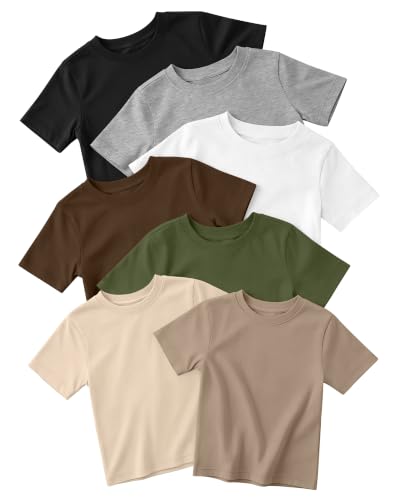 7-Pack Toddler Boys' Cotton Crewneck Tees