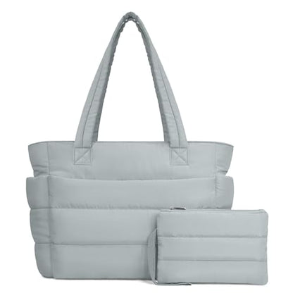 Lightweight Quilted Puffer Tote Bag for Women, Travel & Work