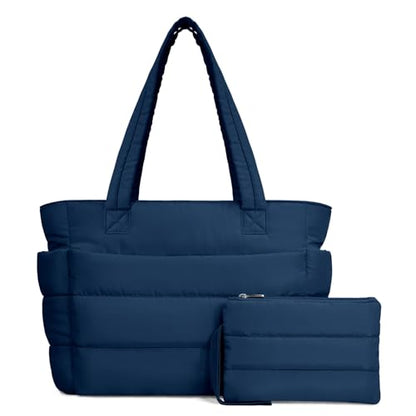 Lightweight Quilted Puffer Tote Bag for Women, Travel & Work