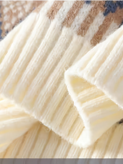 Նոր տղամարդու սվիտեր աշնան և ձմռան համար, խիտ և բազմակողմանի տրիկոտաժ դեռահասների համար, որը ներկայացնում է նորաձև զույգերի ոճը