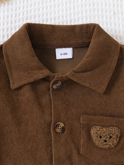 Toddler Boys' Corduroy Shirt Jacket and Pants Set for Spring/Fall
