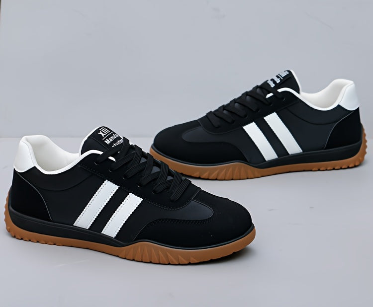 Men's Casual Comfortable Low Top Lace Up Sneakers, Non-slip Breathable Canvas Shoes For All Seasons