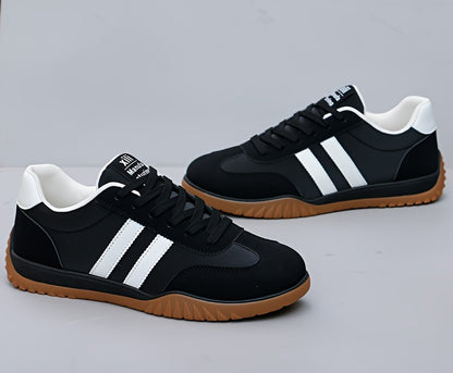 Men's Casual Comfortable Low Top Lace Up Sneakers, Non-slip Breathable Canvas Shoes For All Seasons