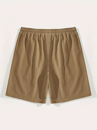 Men's Lightweight Polyester Casual Shorts with Drawstring Waist