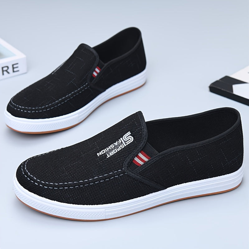 Men'S Casual Slip-On Loafers | Fabric Upper, PVC Sole, Slip-Resistant, Lightweight and Comfortable, Ideal for Daily Wear, Training, and Parties - ayq