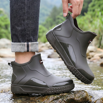 Unisex Gray Ankle Rain Boots | Lightweight All-Season Comfort