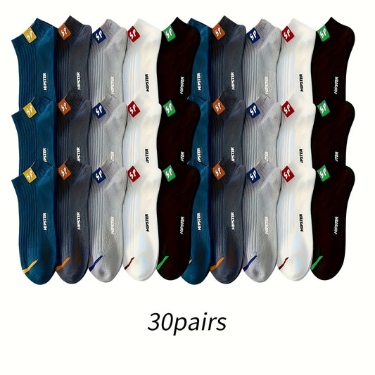 5/10/15/20/30 Pairs of "SP" Fashionable and Handsome Printed Fashion Sports Crew Socks - Comfortable and Breathable Low-top Socks Suitable for Men, Women and Teenagers, Suitable for Outdoor and Home Wear