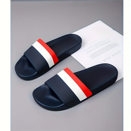 Unisex Striped Quick-Dry Anti-Slip Shower Slippers - ayq