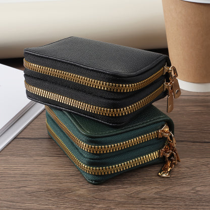 Compact Women'S Wallet, Color Coin Pouch, Stylish Zippered Card Case, Multi-Functional Small Bag for Keys And Money