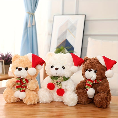 One Cute Christmas Teddy Bear Plush Toy, Perfect As a Soft Gift for Children, Ideal for Holiday Home Decoration And As a Festive Present