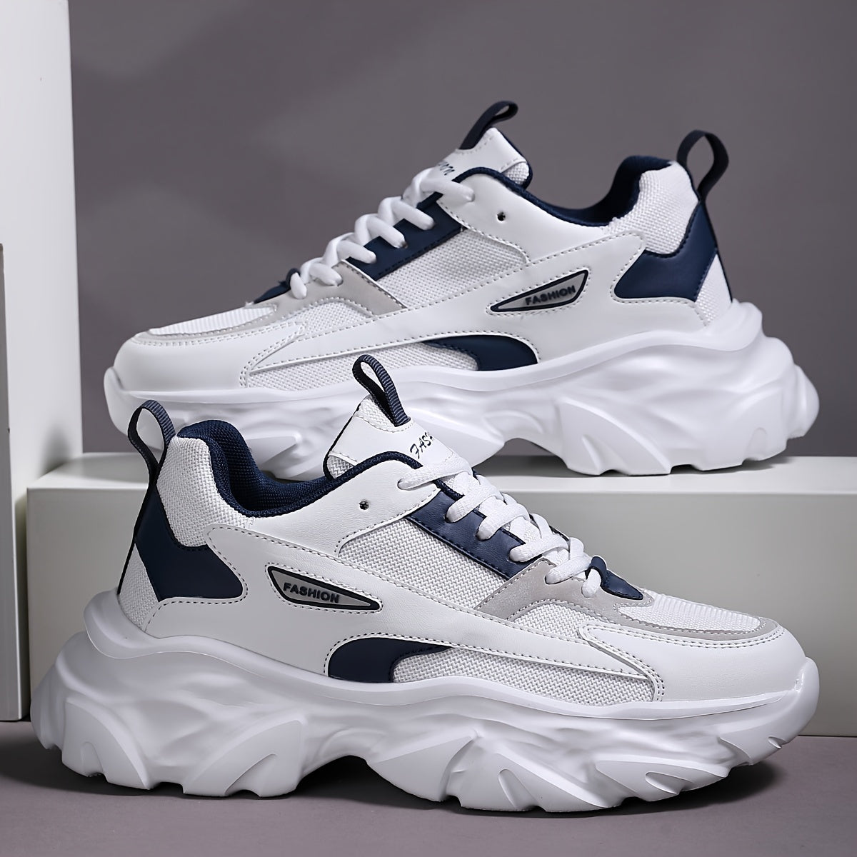 Men'S Comfortable And Breathable Casual Thick-Soled All-Season sneakers, Lightweight Outdoor Trendy Versatile Front-Laced Running Shoes - ayq