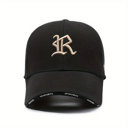 1pc 3D Embroidered Letter Baseball Cap, Soft Polyester Sports Hat, Hand Washable, Adjustable, Breathable, UV Protection, Unisex for Cycling, Golf, Outdoor Activities - Ideal for Holidays