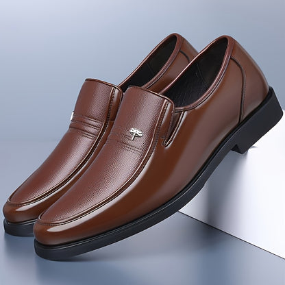 Men's Breathable Pointed Toe Oxford Shoes, Slip-On Formal & Casual