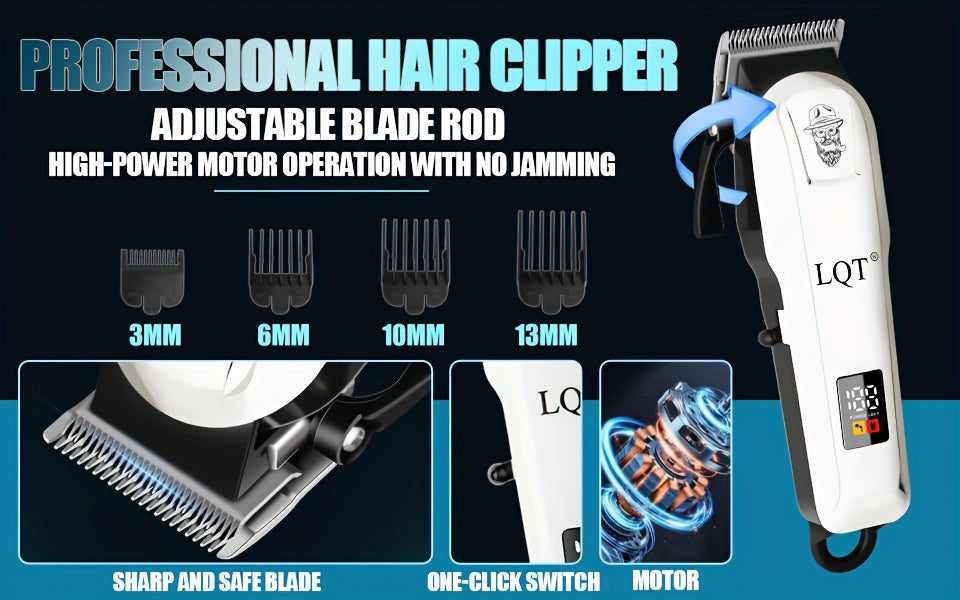 LQT 2/3 հատ էլեկտրական վարսահարդարման հավաքածու/Տղամարդկանց պրոֆեսիոնալ գեղեցկության և վարսահարդարման հավաքածու/Տոնական նվերների տուփ/Հարմար է ընտանիքների և վարսավիրանոցների համար/Թվային էկրան/LCD էկրան/USB լիցքավորիչ/Կատարյալ տոնական նվեր հայրիկի համար