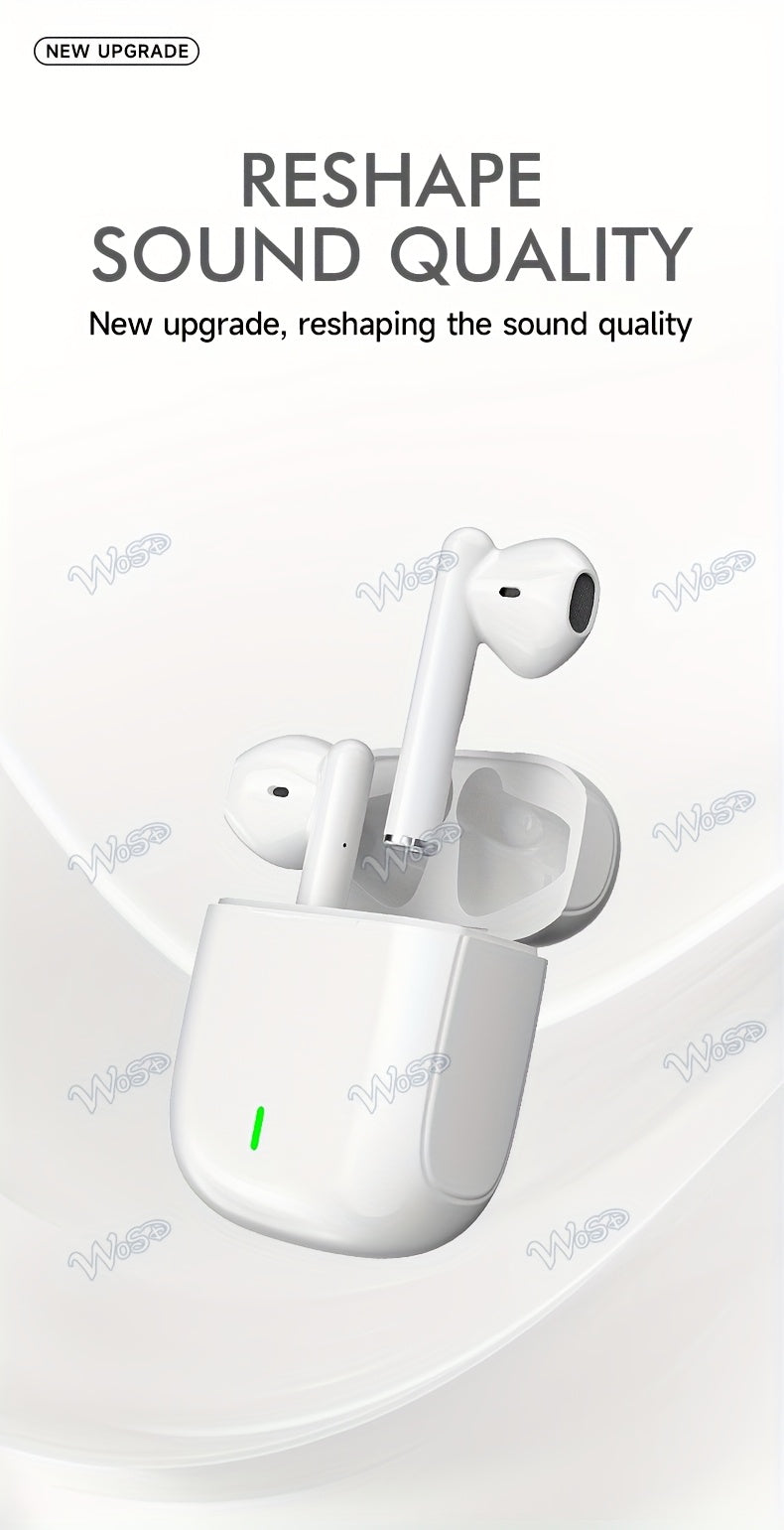 Wosd 2025 New TWS Wireless Earbuds - Unmatched True Wireless Convenience with Ergonomic Design for Maximum Comfort And High-Fidelity Sound Featuring Dolby Bass, ACC Stereo HD Calling - Perfect for Android And Iphone Users, Gr