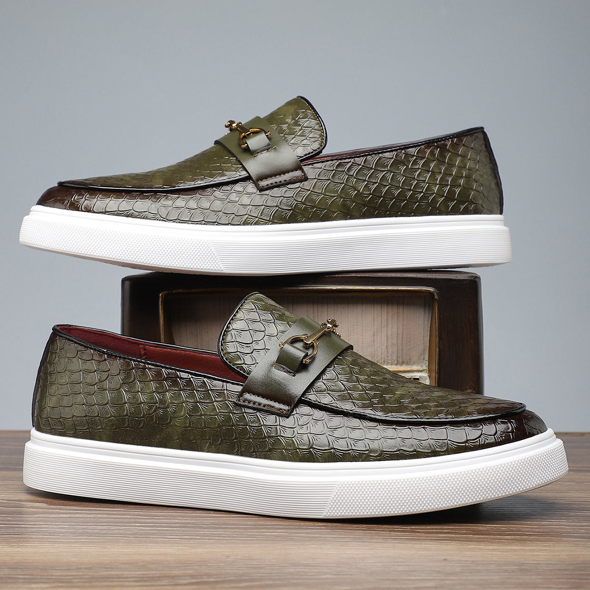 Men's Classic Oxford Slip-On Shoes for Office & Formal Wear