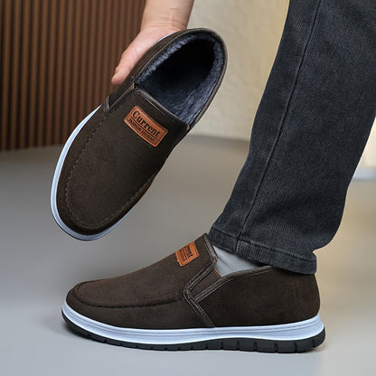 2024 Winter New Men's Boots, Comfortable Casual Versatile Slip-On -Lined Boots, Non-Slip Wear-Resistant Dad Shoes
