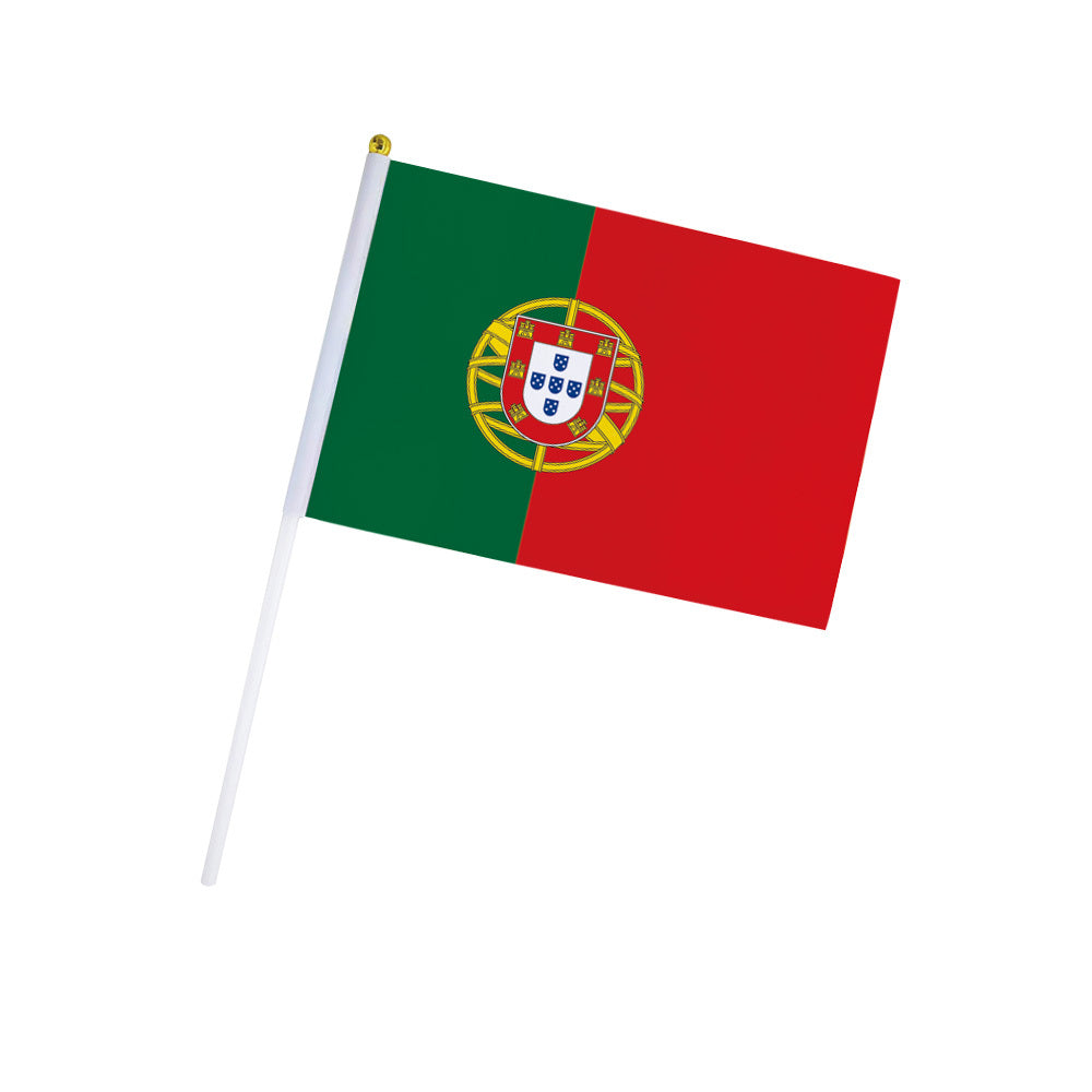 6/12pcs Small Portuguese Handheld Flags, Weather Resistant Polyester