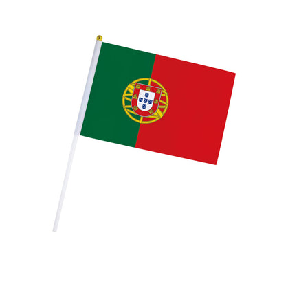 6/12pcs Small Portuguese Handheld Flags, Weather Resistant Polyester