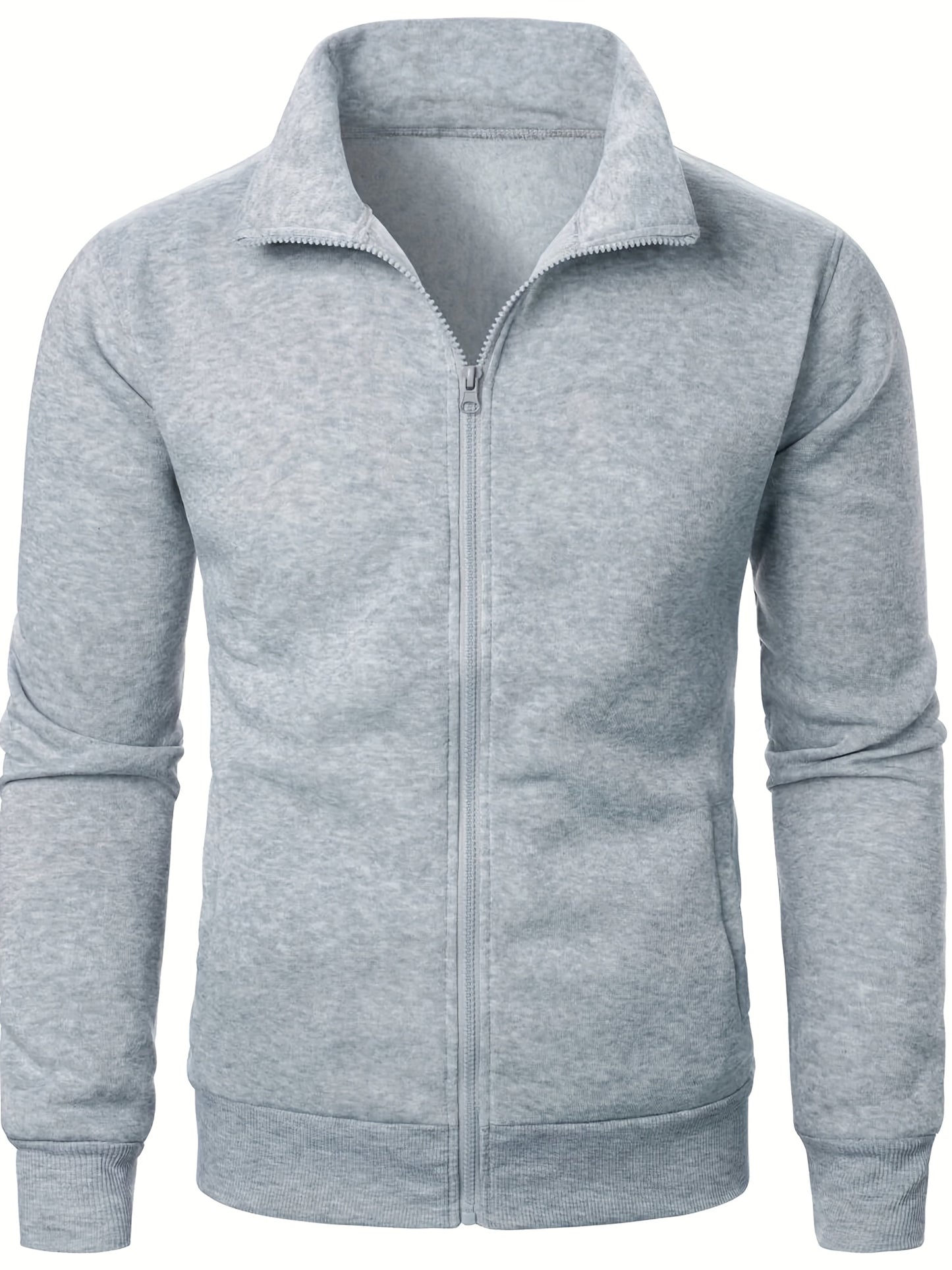 Men'S Heavyweight Thermal Zip-Up Sweatshirt - Thick Winter Pullover with Stand-Up Collar, Full-Zip Front Closure & Side Pockets - Cold Weather Outerwear for Everyday & Formal Wear - Black (Non-Bulky Warmth), Winter Sweater, C