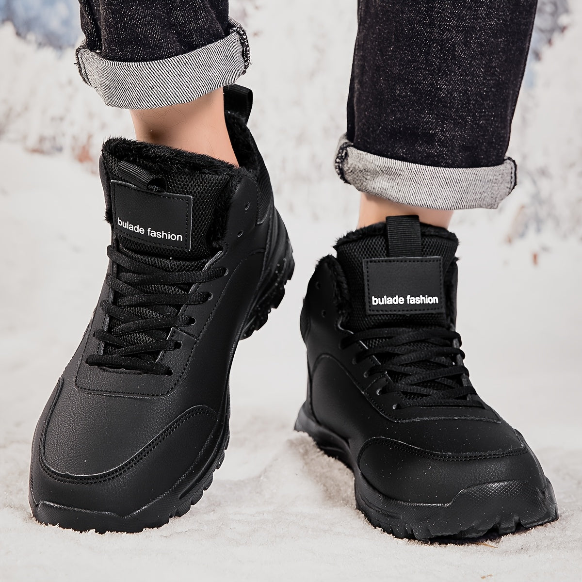 Տղամարդկանց ձմեռային բարձրակրունկ կոշիկներ - վերևի մասը, փափուկ ծածկույթ և փափուկ ներբան, չսահող MD ներբան, շագանակագույն/սև արշավային կոշիկներ ձյան, սառույցի և ցուրտ եղանակի համար - թեթև և դիմացկուն ամենօրյա ձմեռային կոշիկներ արշավների համար