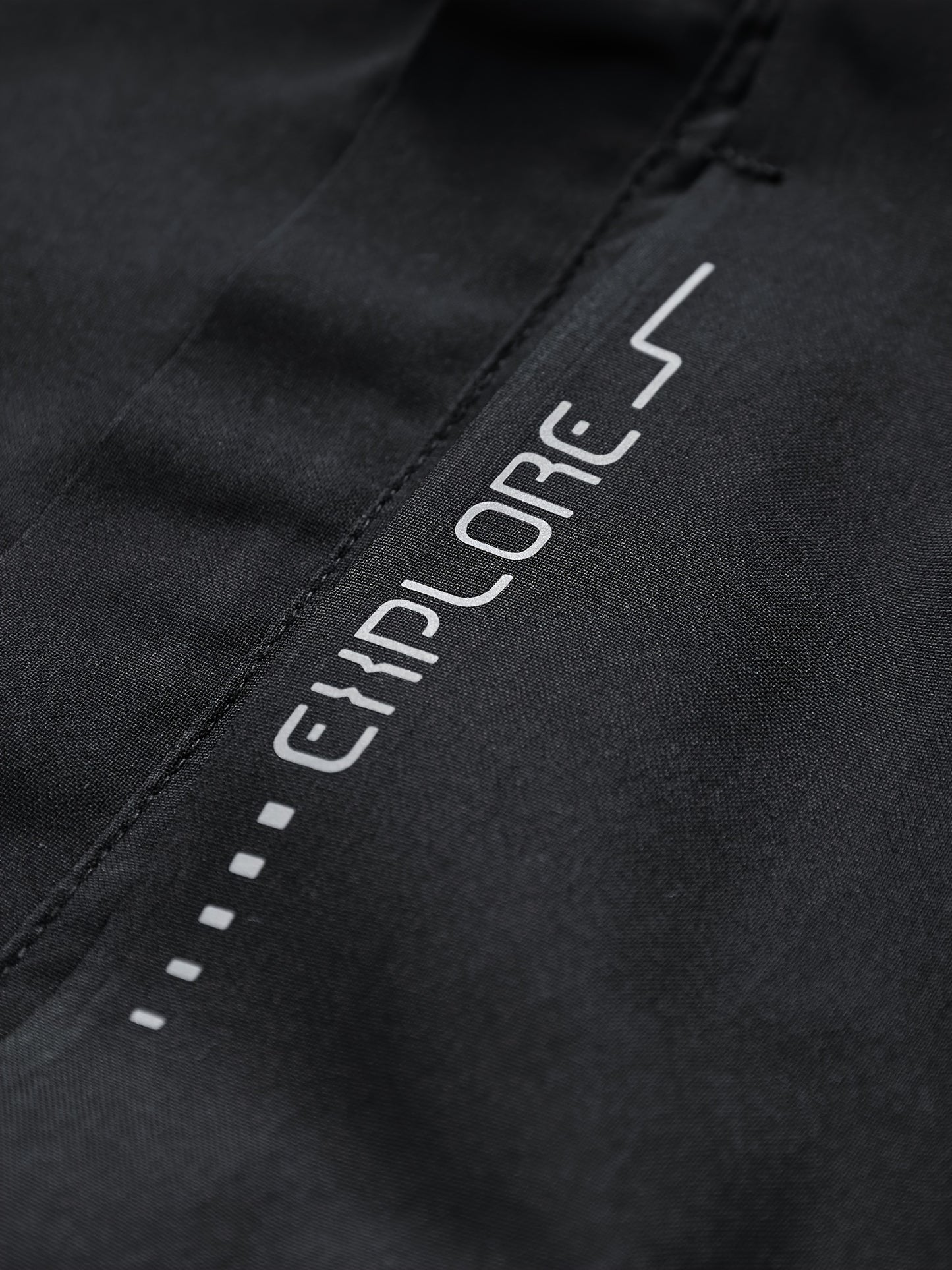 Men's Hooded Casual Windbreaker Jacket - 100% Polyester, Non-Stretch Woven Fabric, Long Sleeve, Regular Length, Alphabet Pattern, Zippered Pockets, Detachable Hood - All-Season Outdoor Lightweight Coat