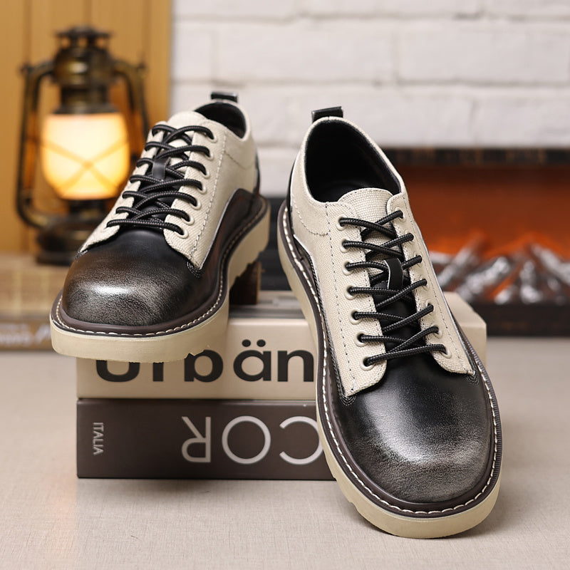 Men's Retro Lace-Up Dress Shoes Wide Fit for Casual & Business