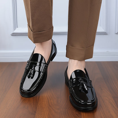 Men's Casual Slip-On Loafers Black Soft Sole Business Shoes