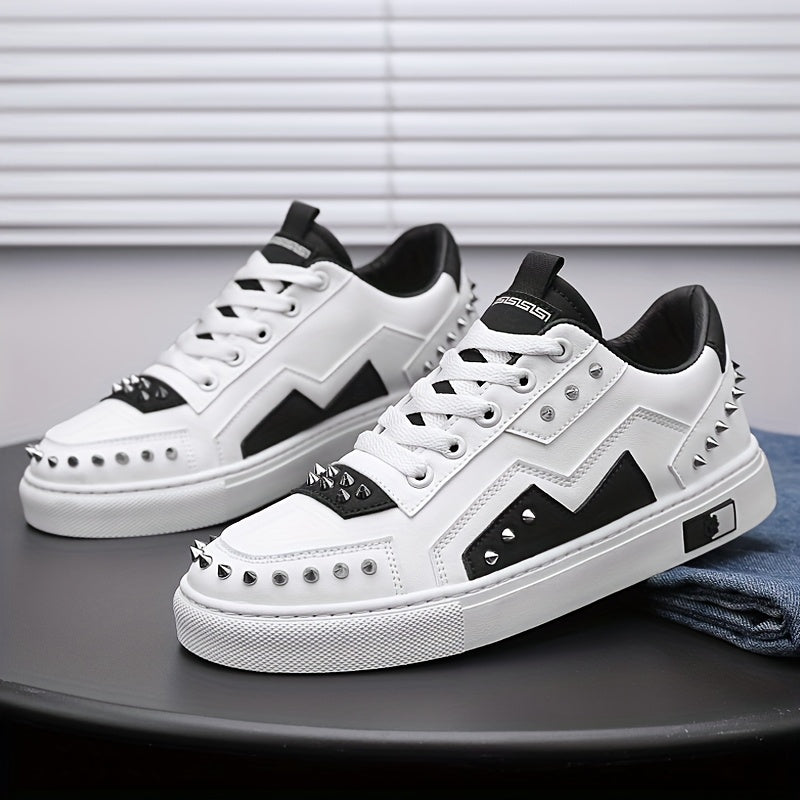 European Station Rivet Panel Shoes White Shoes Niche Korean Style Casual Shoes Versatile Sneakers